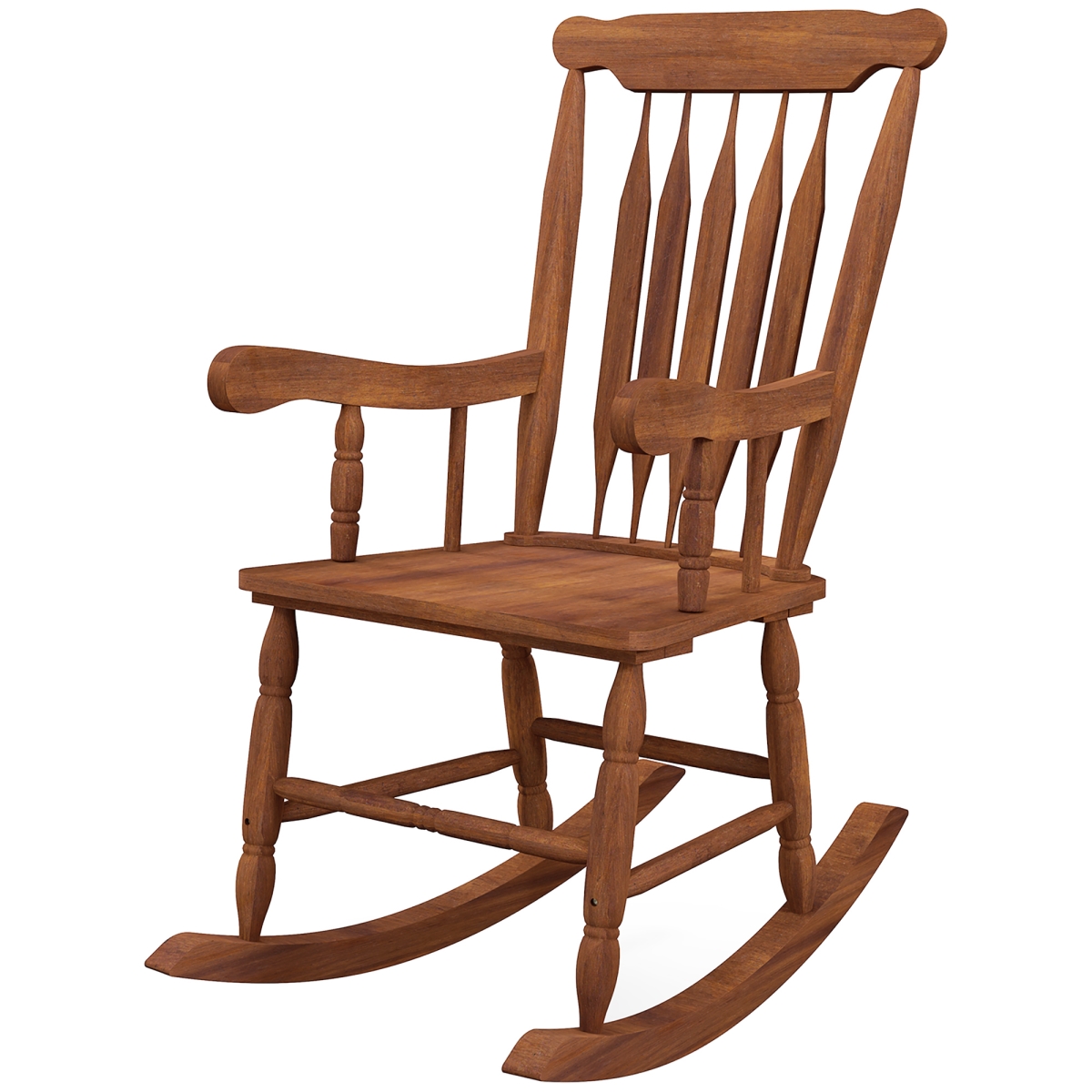212 Main 84G-342V00TK Outsunny Porch 350 lbs Wooden Outdoor Rocking Chair with High Back for Garden&#44; Patio & Balcony&#44; Teak