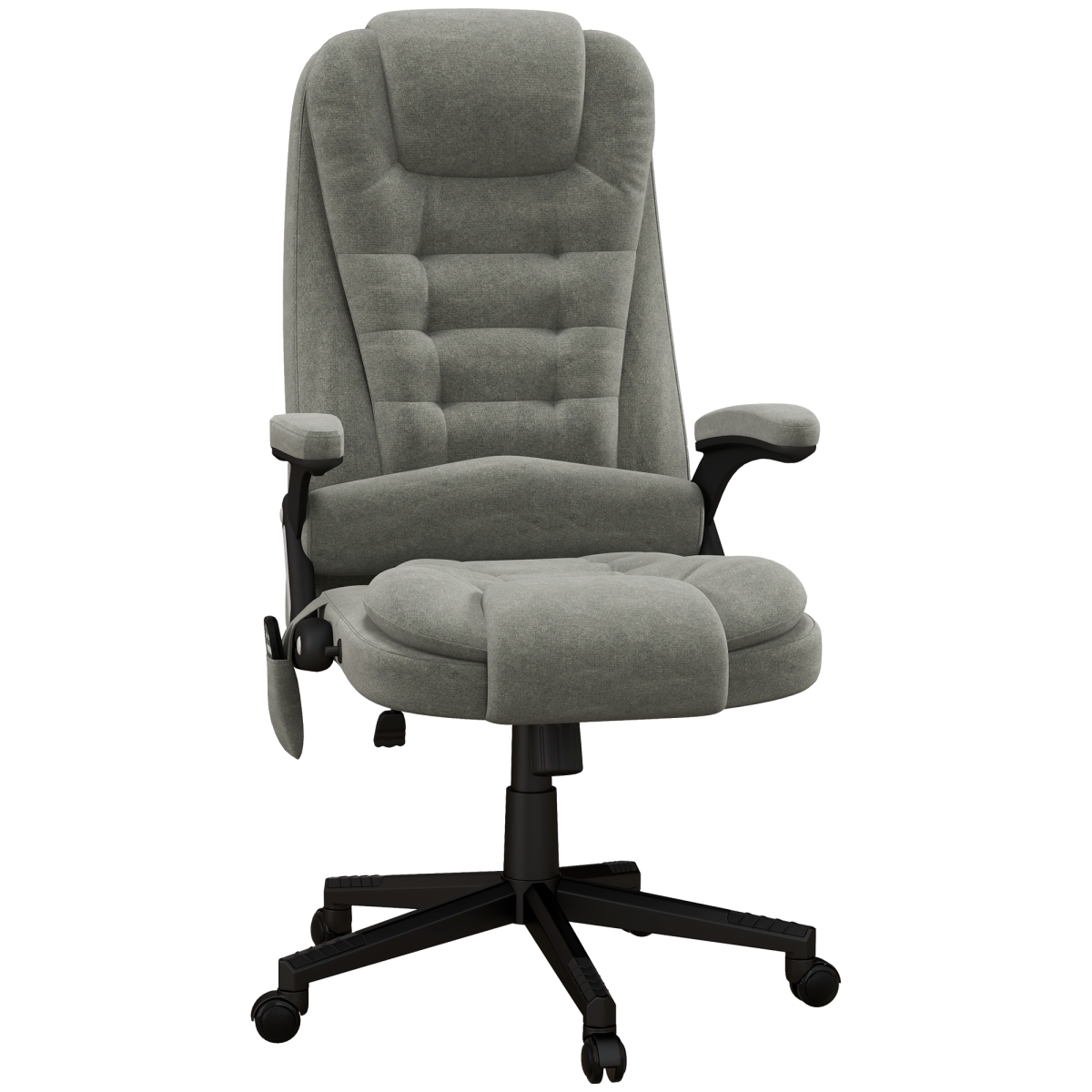 212 Main 921-171V86GY Homcom 6 Point Vibrating Massage Office Chair&#44; Velvet High Back Office Desk Chair with Heat Reclining Backrest