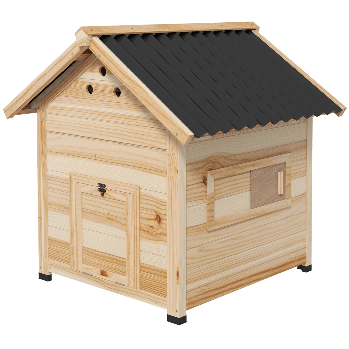 212 Main D51-394V00ND PawHut Duck House for 1-3 Ducks&#44; Wooden Small Animal House Outdoor with Openable Roof&#44; Double Doors & Remov