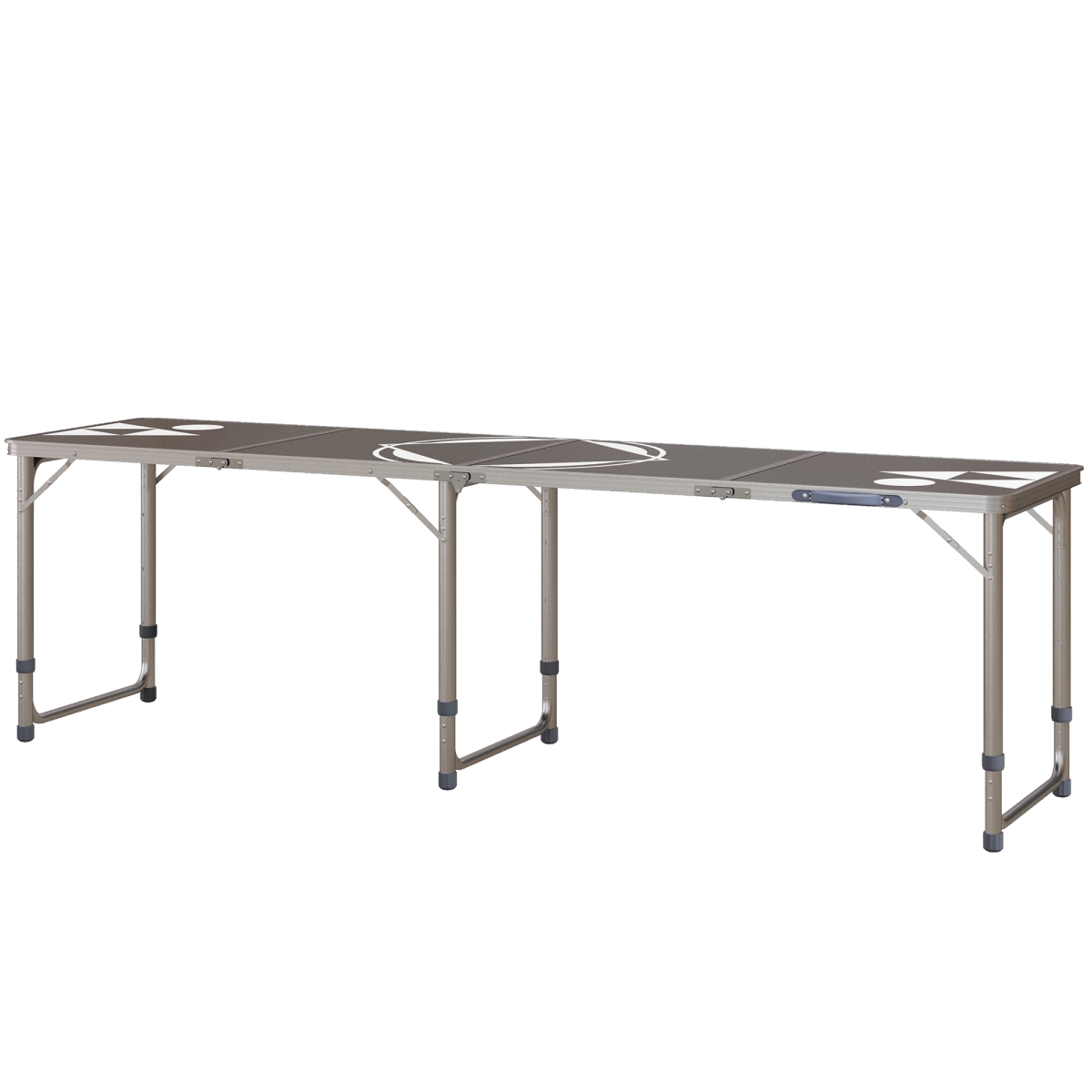 212 Main A20-332V80BK Outsunny Aluminum Camping Table with Adjustable Legs&#44; 8 ft. Folding Picnic Table for Travel&#44; BBQ&#44; Beach