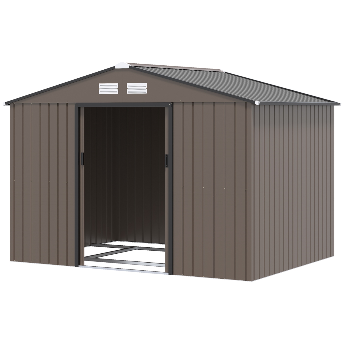 212 Main 845-031V00BN 9 x 6 ft. Outsunny Outdoor Shed Garden Storage Shed&#44; Tool Storage Building with 4 Vents &2 Sliding Doors for Ga