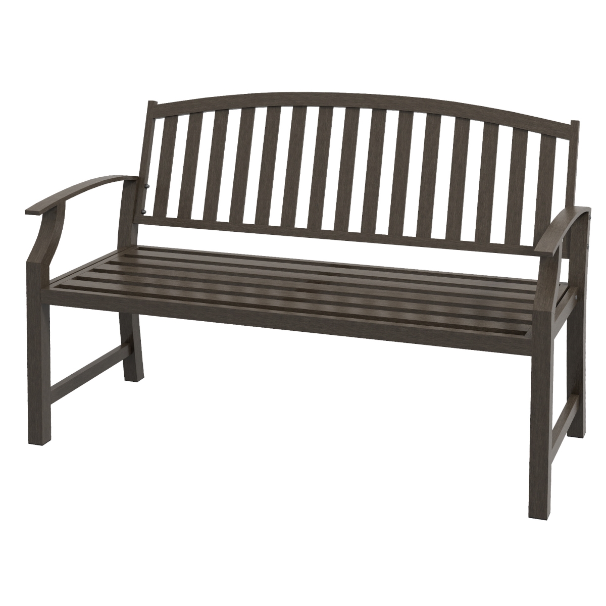 212 Main 84G-247V00BN 46 in. Outsunny Outdoor Garden Bench&#44; Metal Bench&#44; Steel Slatted Frame Furniture for Patio&#44; Park&#44; P
