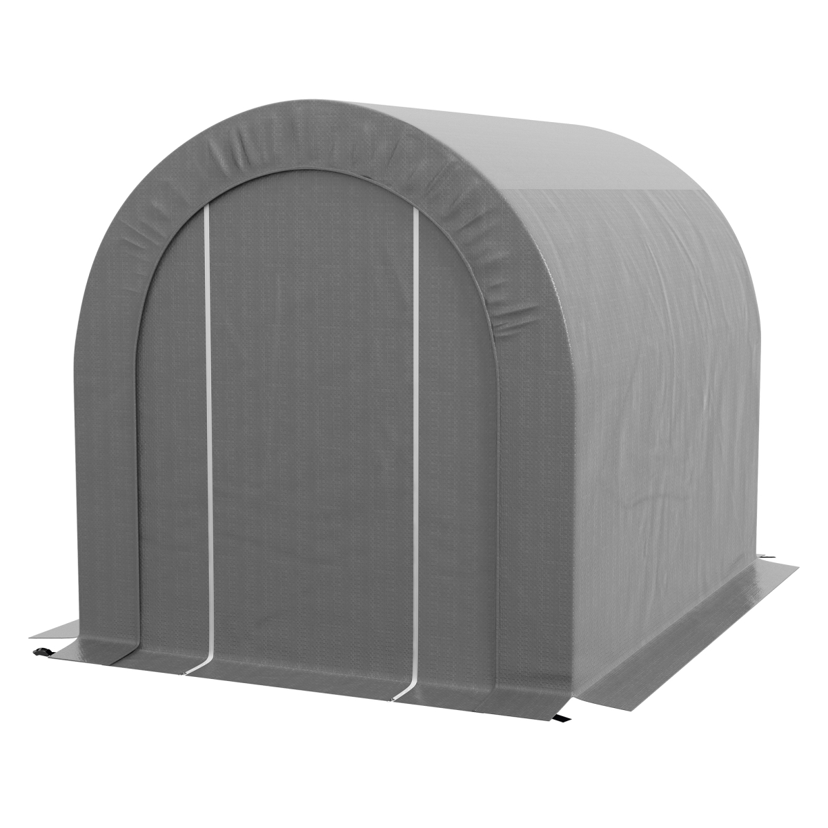 212 Main 84H-040V01CG 6 x 8 ft. Outsunny Galvanized Metal Outdoor Storage Tent&#44; Heavy Duty & Waterproof Portable Shed for Bike&#44; M