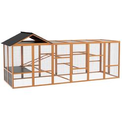 212 Main D51-363V00OG 49 x 48 x 12.5 in. PawHut Wooden Chicken Coop Run for 6-10 Chickens&#44; Hen House Add-On with Storage & Perches&#4