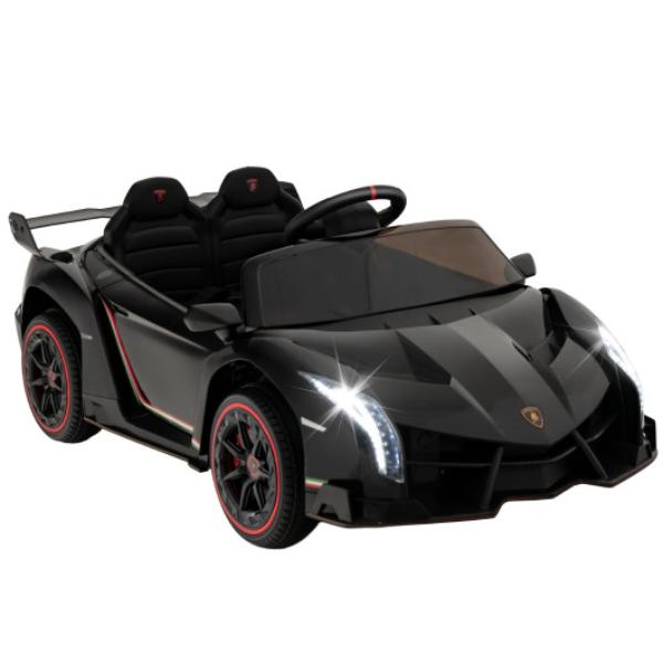 Total Tactic TQ10175US-DK 12V Licensed Lamborghini 4WD Kids Ride-on Sports Car with 2.4G Remote&#44; Black