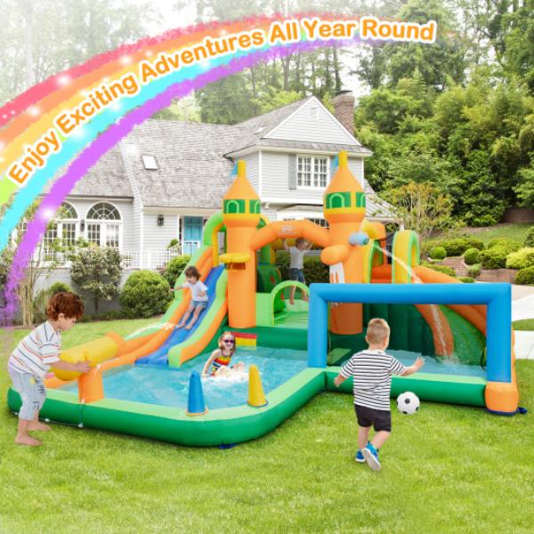 Total Tactic NP11235 Kids Inflatable Water Slide for Yard Lawn Without Blower&#44; Multi Color