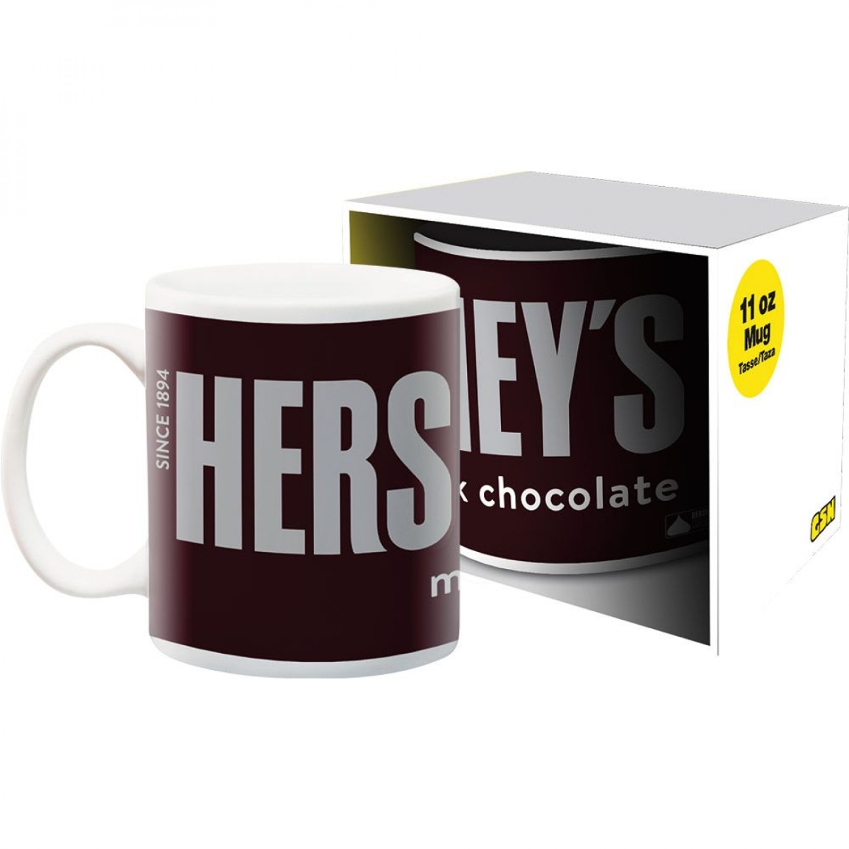 Candy Brands 875373 11 oz Hersheys Chocolate Classic Logo Ceramic Mug&#44; White & Brown