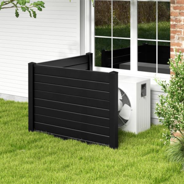 Total Tactic GT4227DK Outdoor PVC Privacy Screens Fence Panels with 20 in. Long Stakes&#44; Black