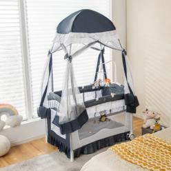 Total Tactic BE10018GR Convertible Bassinet with Removable Changing Table & Detachable Mesh Net&#44; Gray