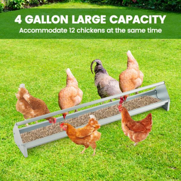Total Tactic GT4109SL 2-in-1 Galvanized Steel Wall Mount Hay & Grain Feeder with Adjustable Distance&#44; Silver