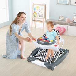 Total Tactic BC10167GR 6-in-1 Foldable Baby Walker with Adjustable Height&#44; Gray