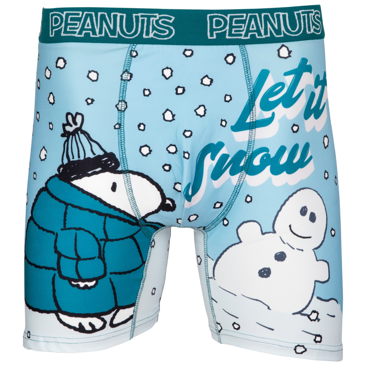 Peanuts By Schulz 866004-medium-32 Peanuts Snoopy Let It Snow Boxer Briefs&#44; Blue - Medium 32-34