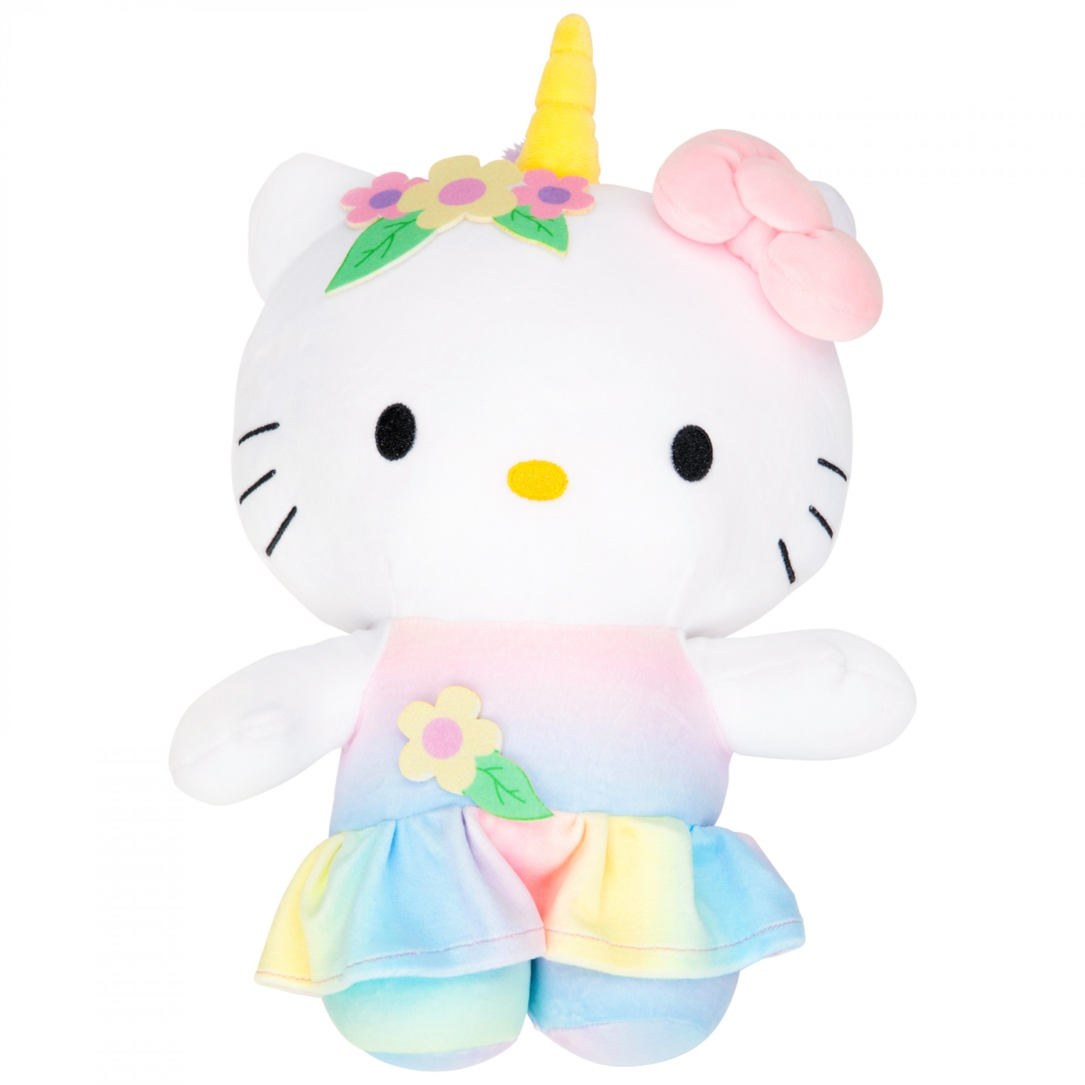 Hello Kitty 874238 Hello Kitty Unicorn Rainbow 12 Inch Plush Figurine Toy