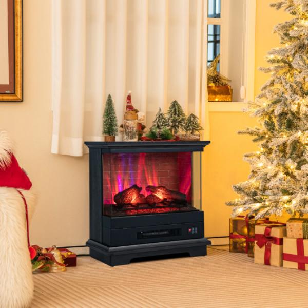 Total Tactic FP10560US-DK 27 in. Freestanding Fireplace with Remote Control&#44; Black