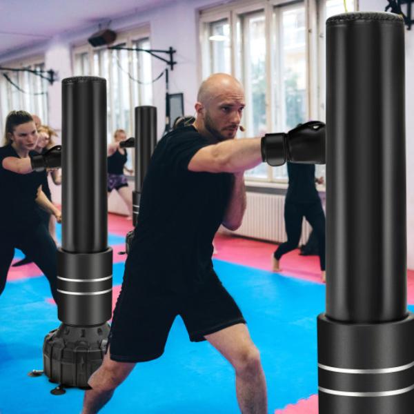 Total Tactic SP38032- Freestanding Punching Bag 71 in. Boxing Bag with 25 Suction Cups Gloves & Filling Base&#44; Black