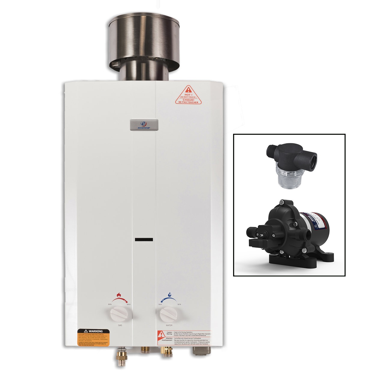 Eccotemp Systems L10-PS L10 Portable Outdoor Tankless Water Heater with EccoFlo Pump& Strainer