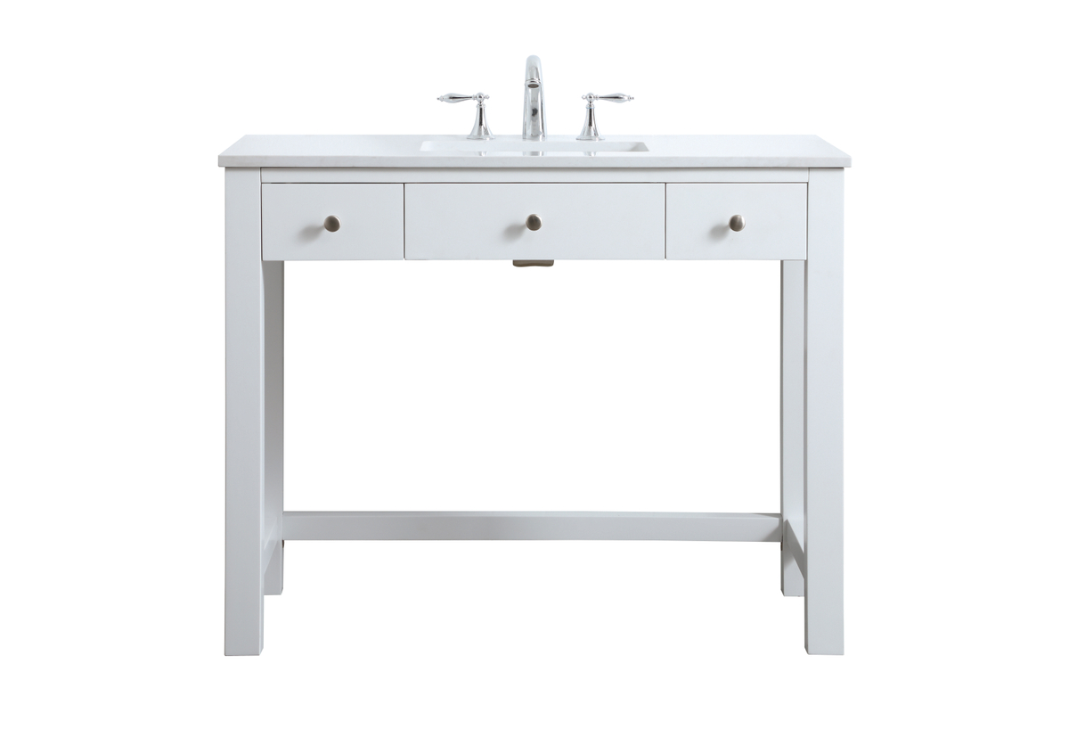 Elegant Kitchen & Bath VF14842WH 42 in. ADA Compliant Bathroom Vanity&#44; White