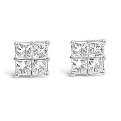 Infinite Jewels 71-5078WDM 10KT White Gold Diamond Composite Stud Earring&#44; 0.25 CTTW - H-I Color - I1-I2 Clarity