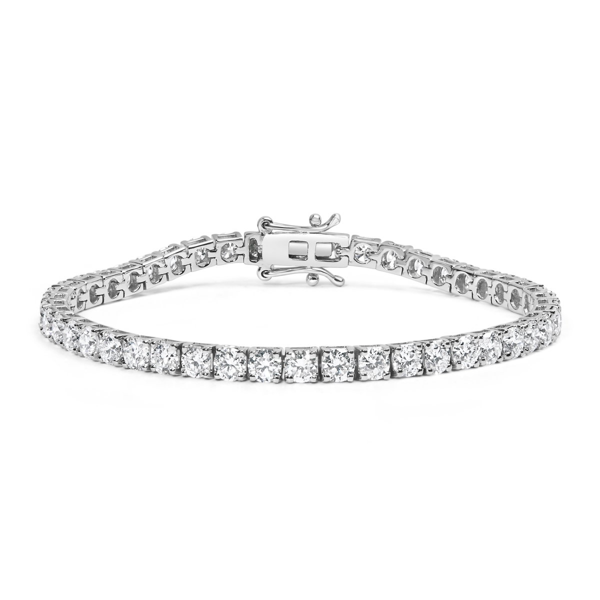 Infinite Jewels 61-8225WLD 10K White Gold 2.0 CTTW Prong Set Round-Cut 7.25 in. Classic Lab Grown Diamond Tennis Bracelet&#44; G-H Color - VS2-S