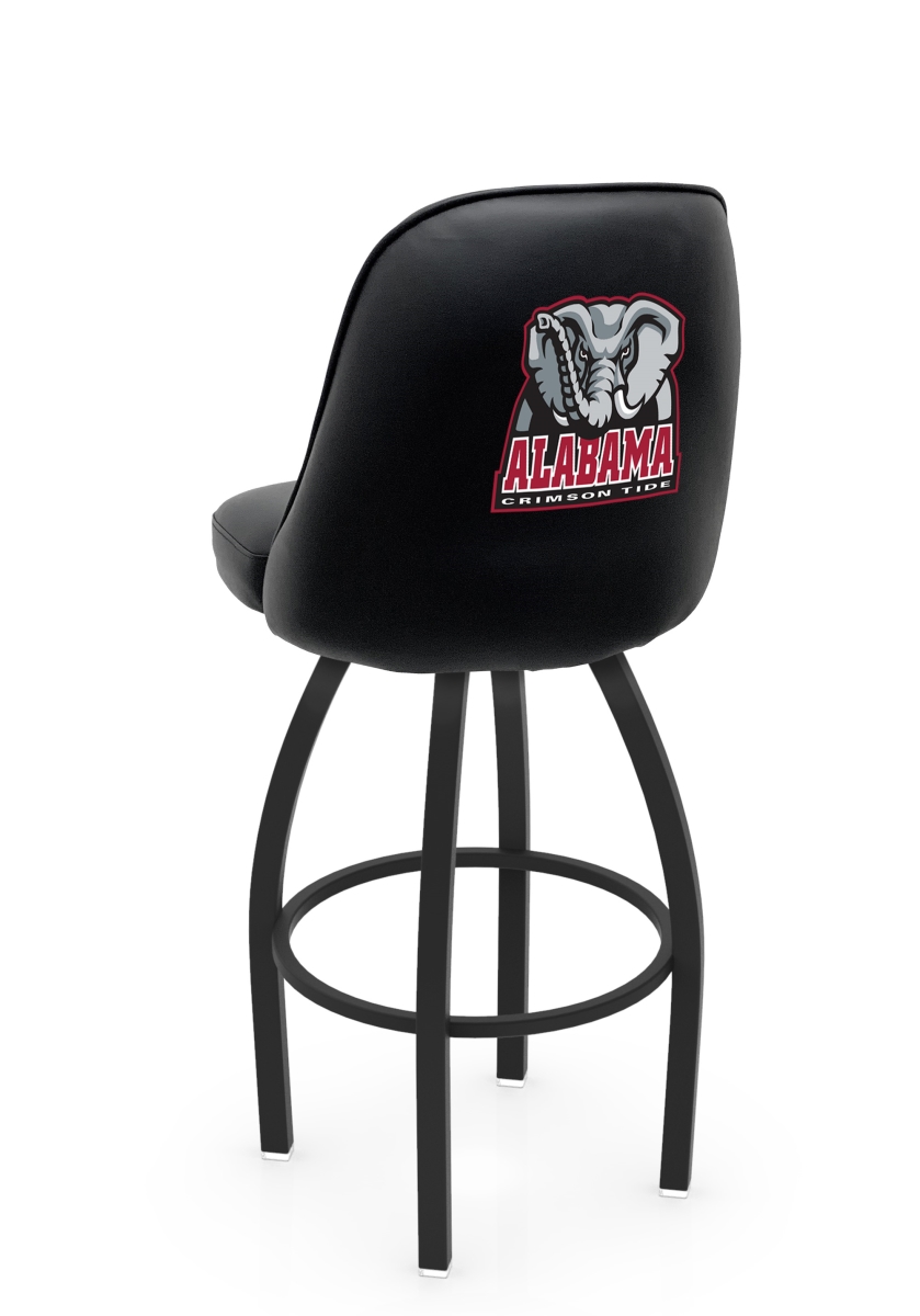 Holland Bar Stool L04825AL-Ele 22 x 21 x 25 in. NCAA Logo Grizzly University of Alabama Swivel Counter Stool with Black Wrinkle