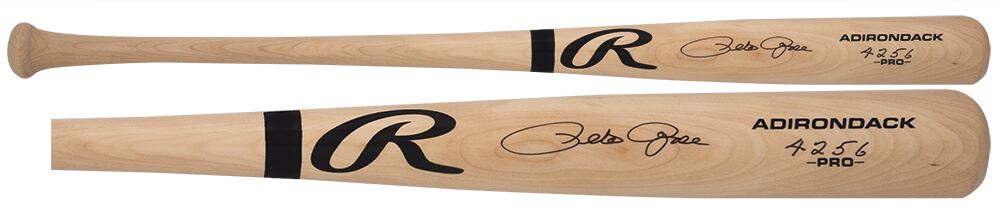 Schwartz Sports Memorabilia ROSBAT109 Pete Rose Signed Rawlings Pro Blonde Baseball Bat with 4256 Inscription