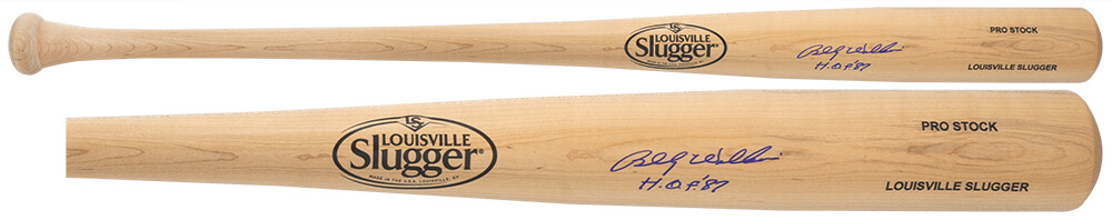 Schwartz Sports Memorabilia WILBAT110 Billy Williams Signed Louisville Slugger Pro Stock Blonde Baseball Bat with HOF 87 Inscription