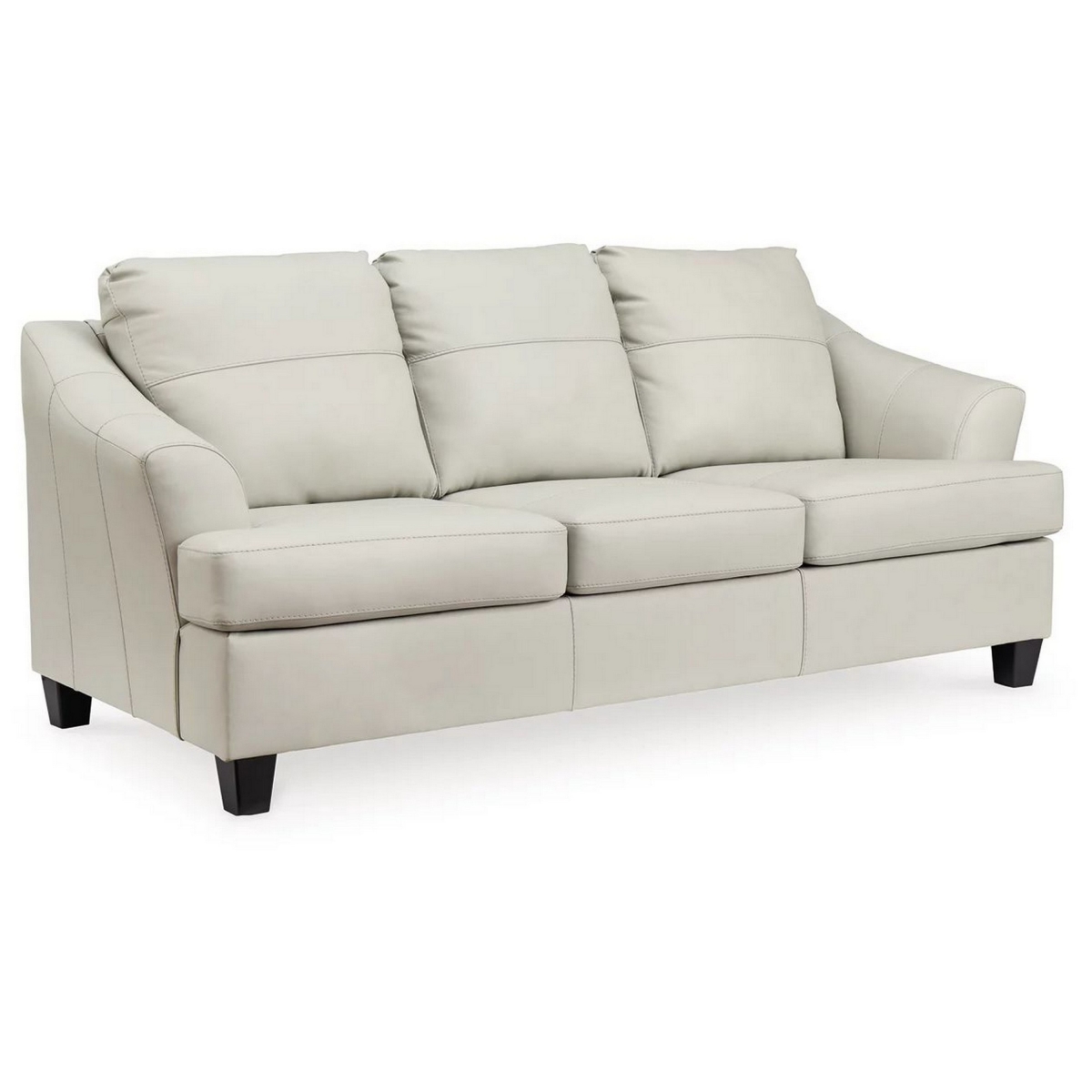 Benjara BM311705 88 in. Geno Queen Size Sofa Sleeper&#44; Oversized Cushions - Off White Leather