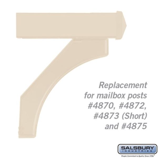 Salsbury Industries 4877SAN Arm Kit & Replacement for Deluxe Post for 1 Roadside Mailbox&#44; Sandstone