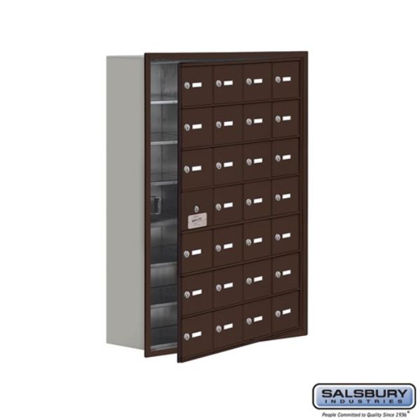 Salsbury Industries 19178-28ZRK Recessed Mounted with 28 A Doors 27 Usable in Bronze Cell Phone Locker