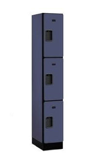 Salsbury Industries 33168BLU Designer Wood Locker - Triple Tier - 1 Wide - 6 ft. H - 18 in. D - Blue
