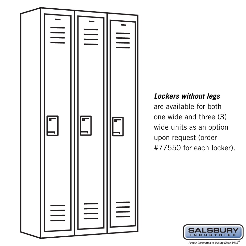Salsbury Industries 77550 Lockers without Legs for 1 Wide & 3 Wide Lockers