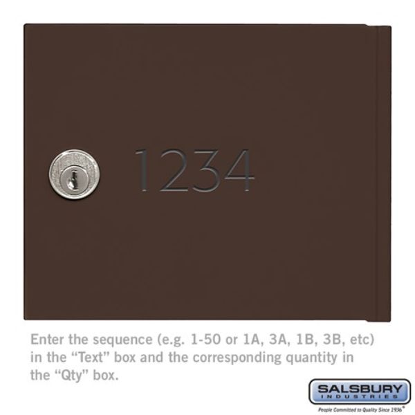 Salsbury Industries 19962BRZ Custom Door Engraving & Black Filled for Cell Phone Storage Locker Door&#44; Bronze