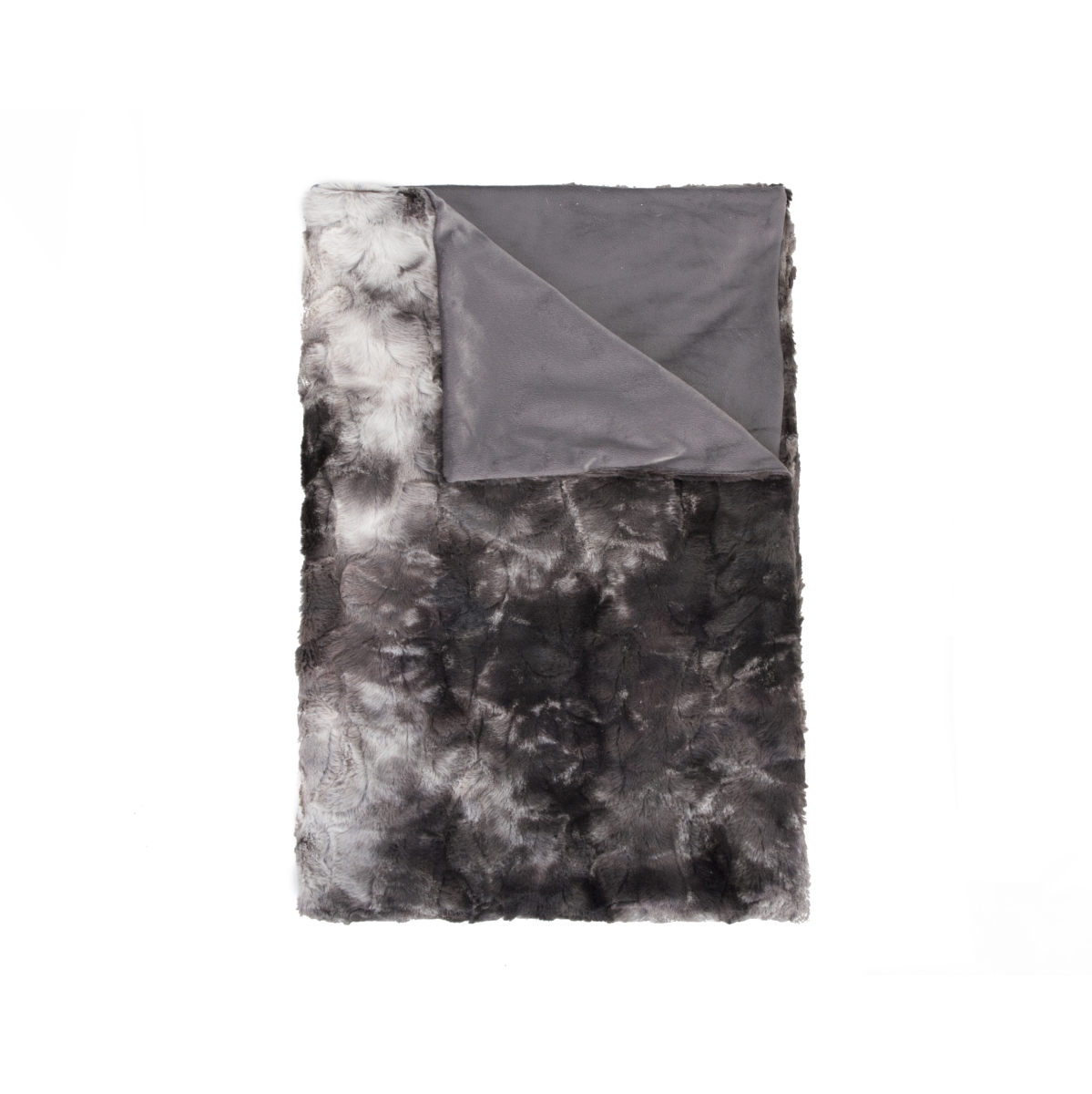 LUXE 331410049308 Luxe Home Decor Classic Faux Fur Throw   1-Piece   Naples charcoal/grey   50&'x60&'