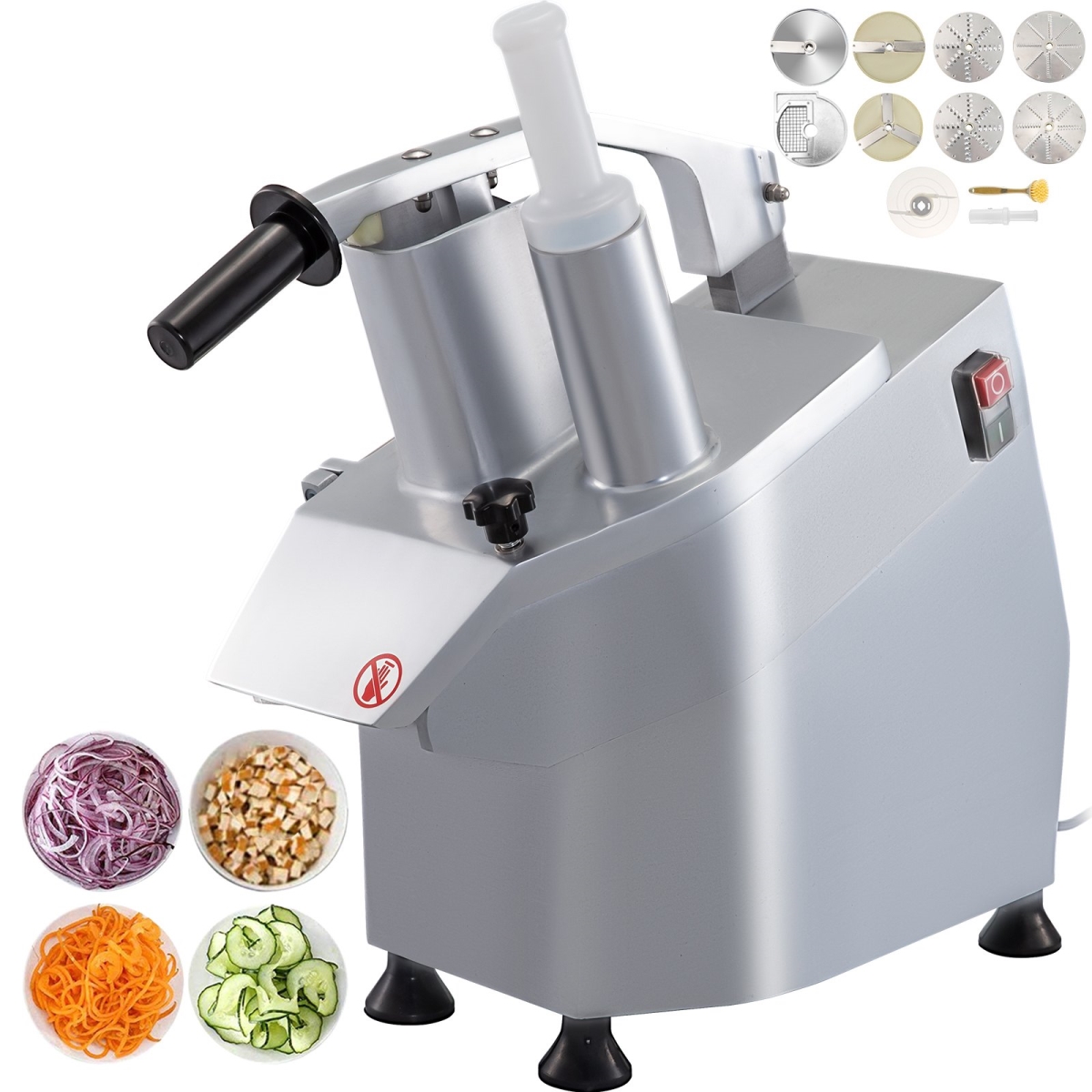 VEVOR QCJJKC-300-DDPHZHV1 Commercial Food Processor Vegetable Cheese Cutter with 7 Disks