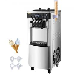 VEVOR BJLJYKF-8228HPDT1V1 2200W Commercial Soft Ice Cream Machine with Serve Yogurt 3 Flavors Ice Cream Maker