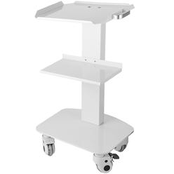 VEVOR SYSSTC-3F-WHITE01V0 3 Trays Utility Cart 3-Layer Trolley Heavy Duty Lab Dental Rolling Utility Cart with 4 PE Wheels 2 of which