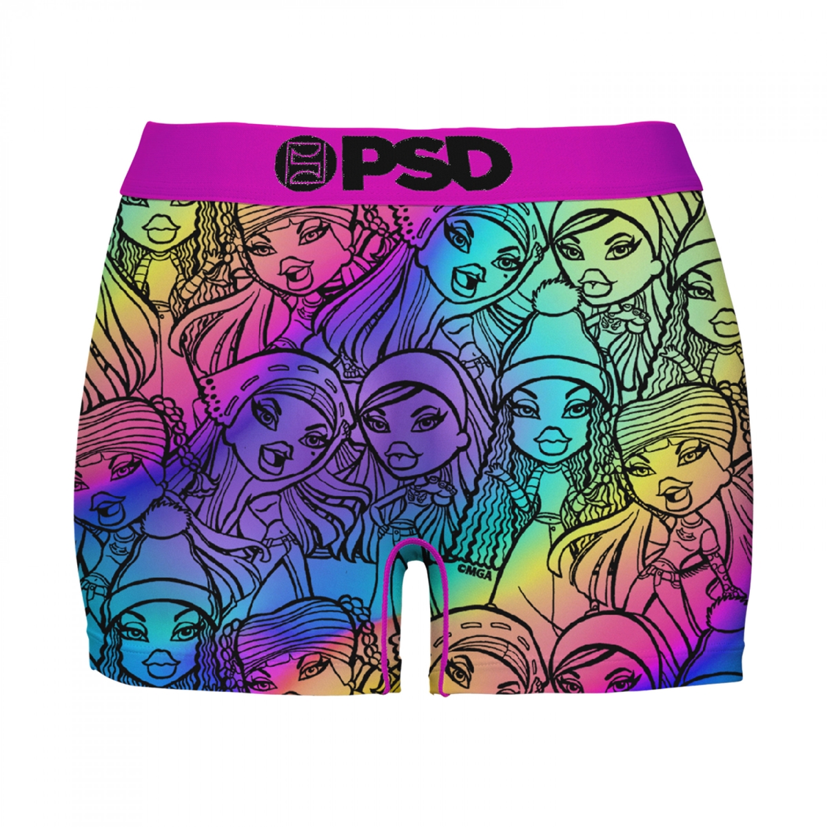 Bratz 867851-small Bratz Metallic Rainbow PSD Boy Shorts Underwear&#44; Multi Color - Small