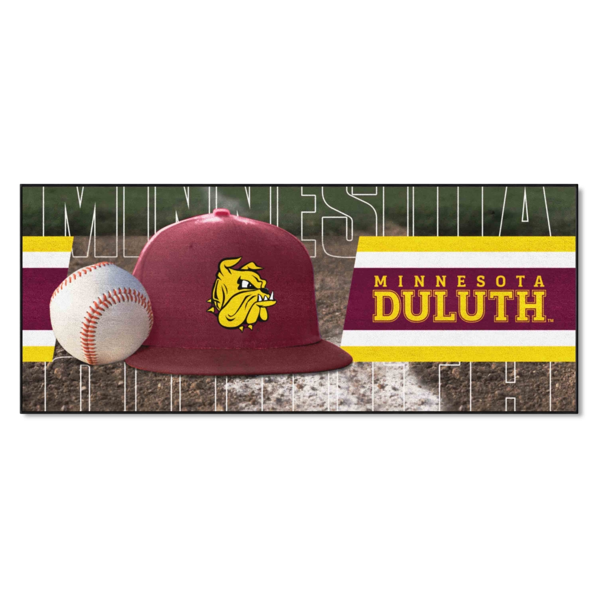 Fanmats 31052 30 x 72 in. Minnesota-Duluth Bulldogs Baseball Runner Rug&#44; White