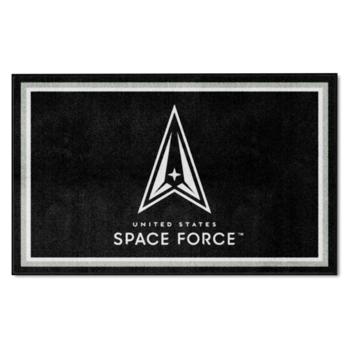 Fanmats 30316 4 x 6 ft. U.S. Space Force Plush Area Rug&#44; Black