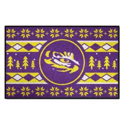 Fanmats 25811 19 x 30 in. LSU Tigers Holiday Sweater Starter Mat Accent Rug&#44; Purple