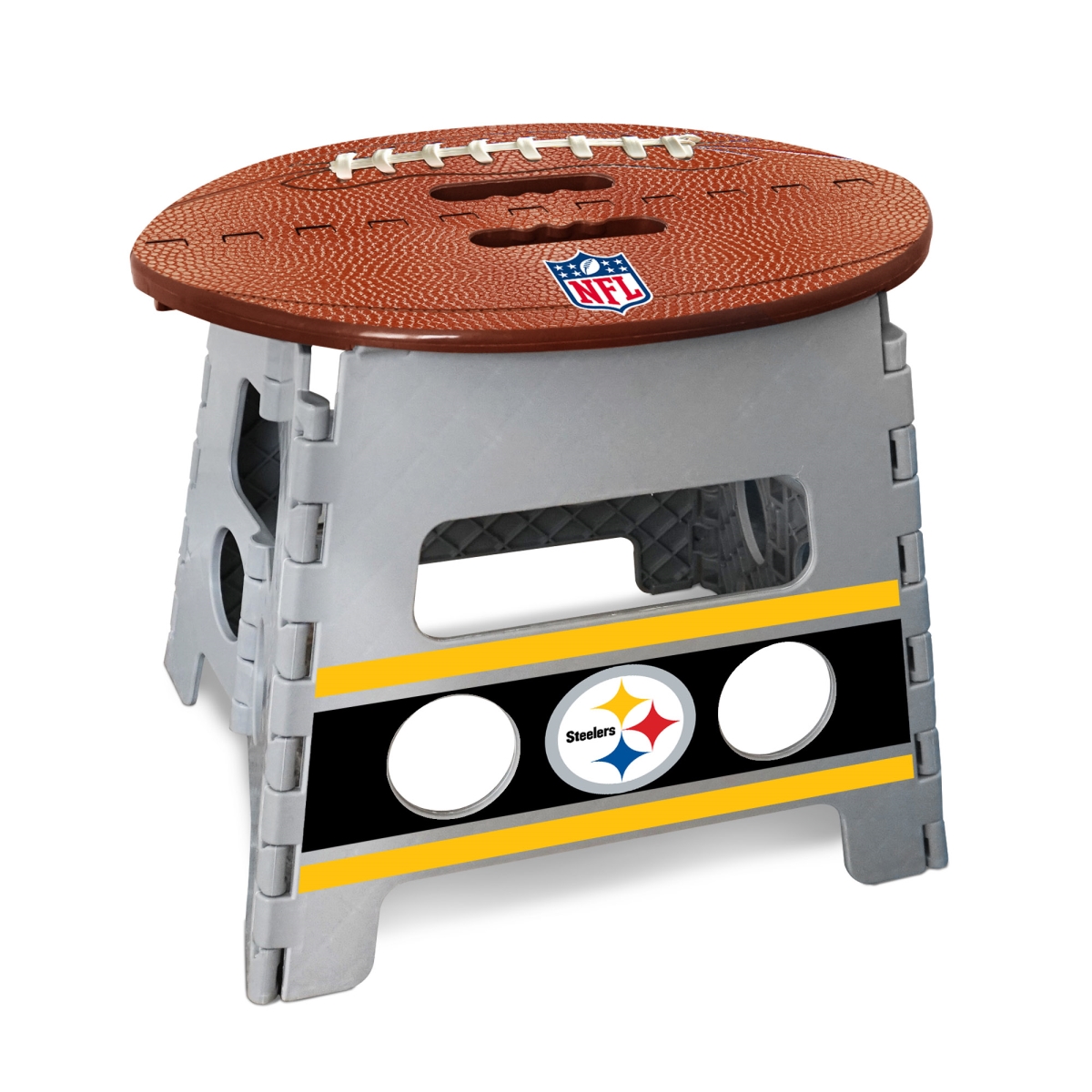 Fanmats 24448 14 x 13 in. Pittsburgh Steelers Folding Step Stool&#44; Gray