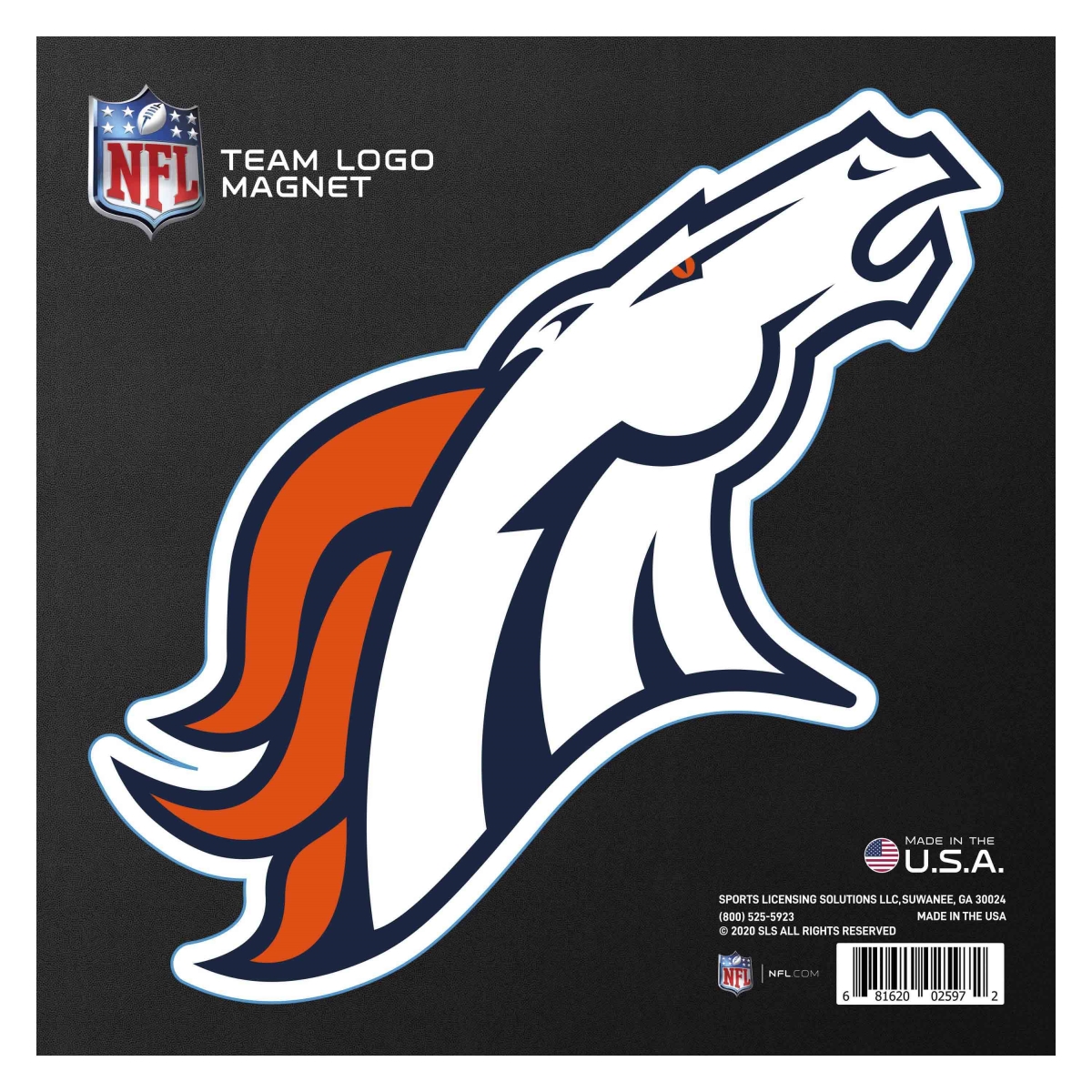 Fanmats 32362 8.73 x 8.30 in. Denver Broncos Large Team Logo Magnet in 10 in. Sheet&#44; Navy Blue