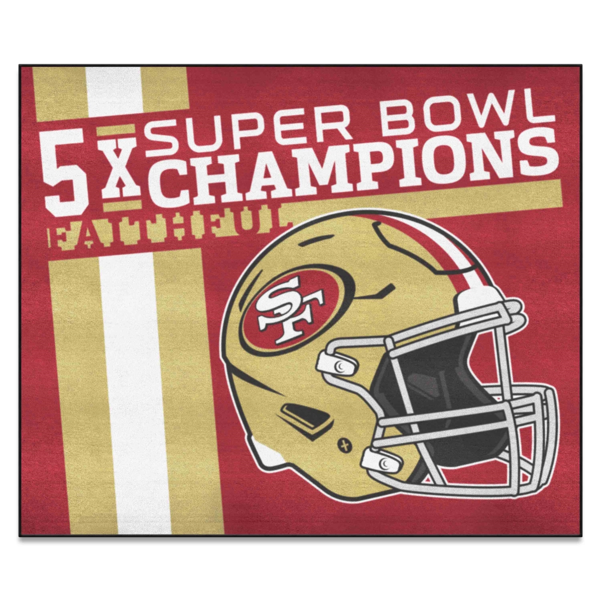 Fanmats 30986 5 x 6 ft. San Francisco 49ers Dynasty Tailgater Rug&#44; Red