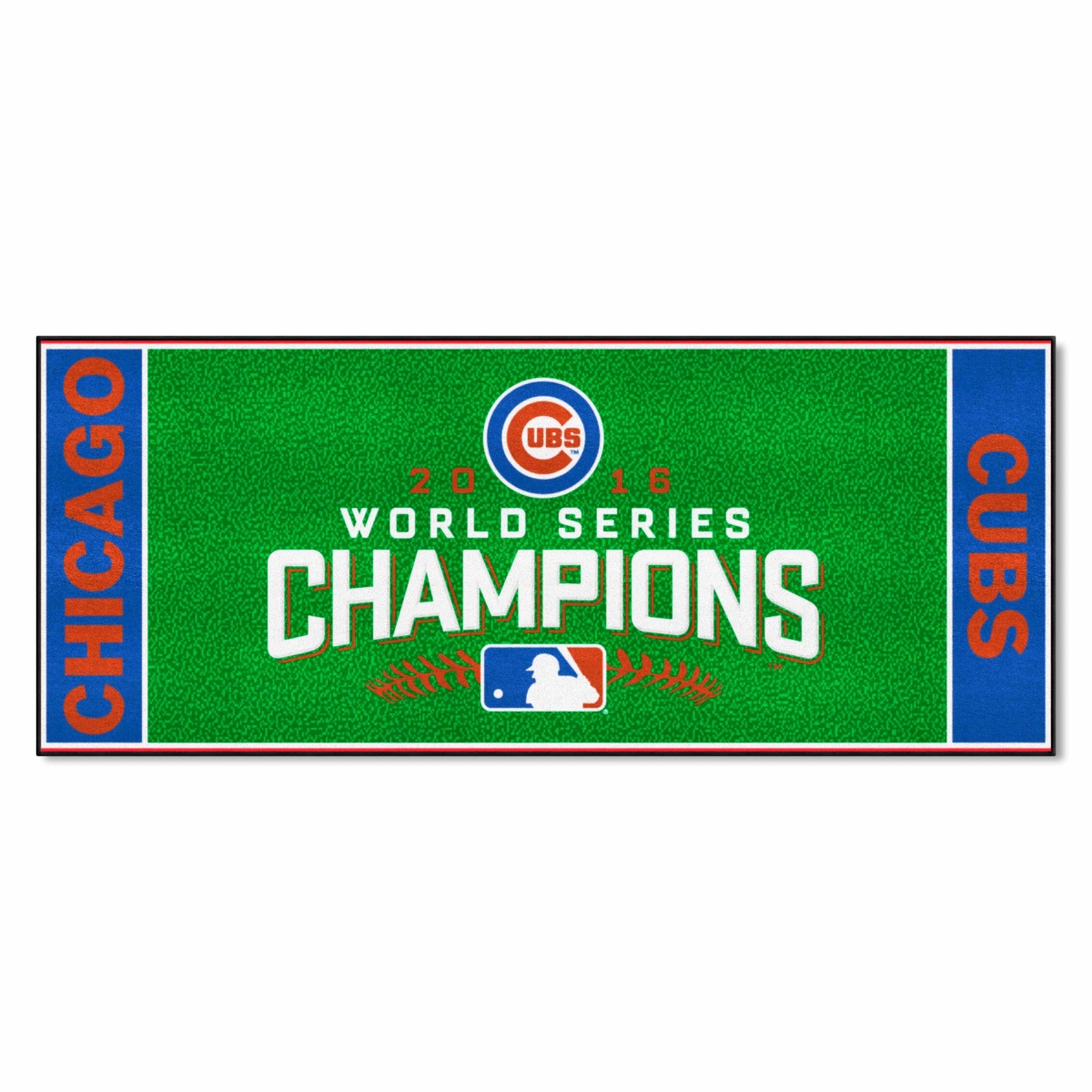 Fanmats 18919 30 x 72 in. Chicago Cubs 2016 World Series Champions Baseball Runner Rug&#44; Green