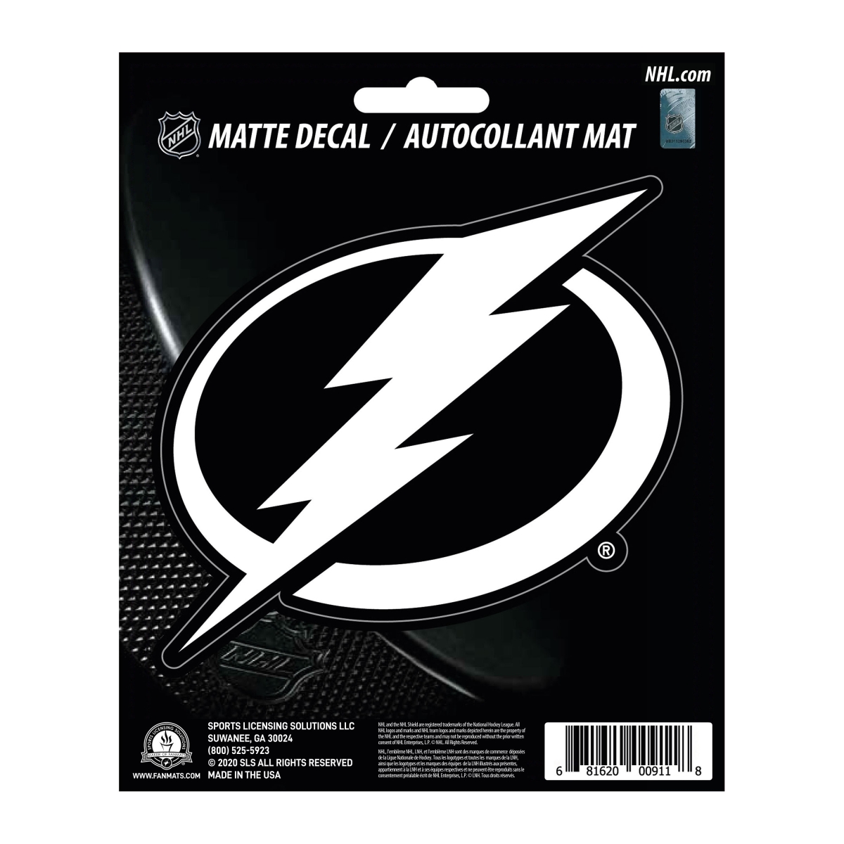 Fanmats 30838 5 x 6.25 in. Tampa Bay Lightning Matte Decal Sticker&#44; Royal