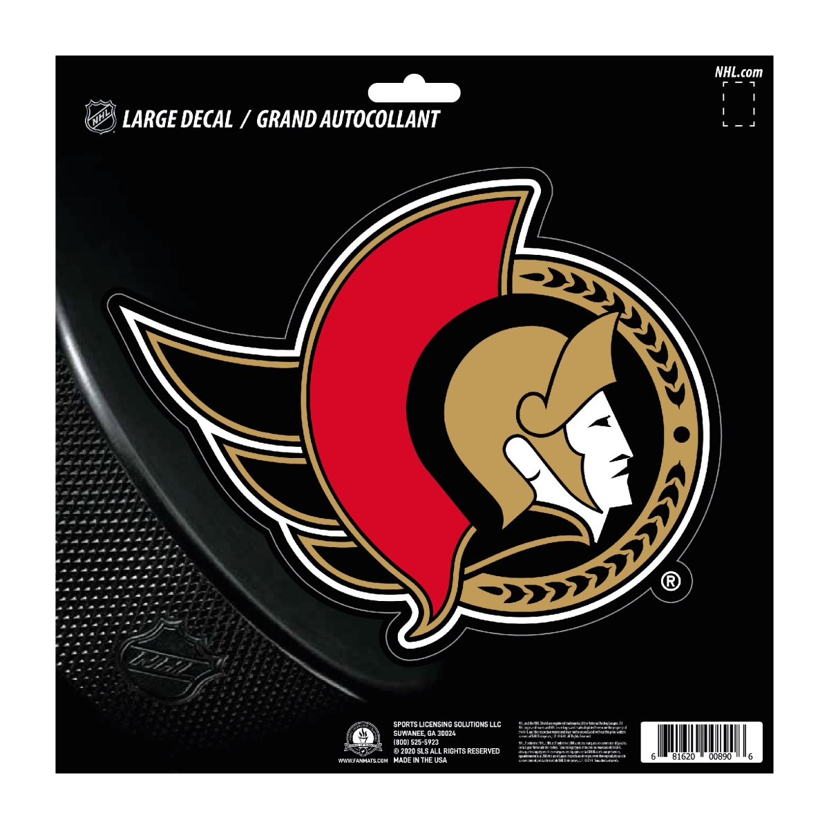 Fanmats 30822 8 x 8 in. Ottawa Senators Large Decal Sticker&#44; Red