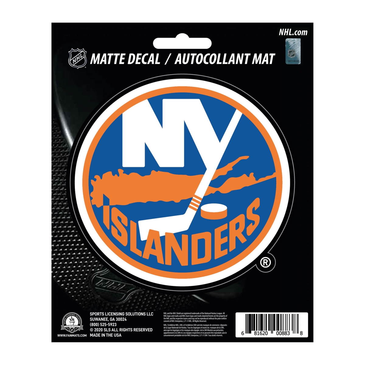 Fanmats 30815 5 x 6.25 in.   York Islanders Matte Decal Sticker&#44; Blue