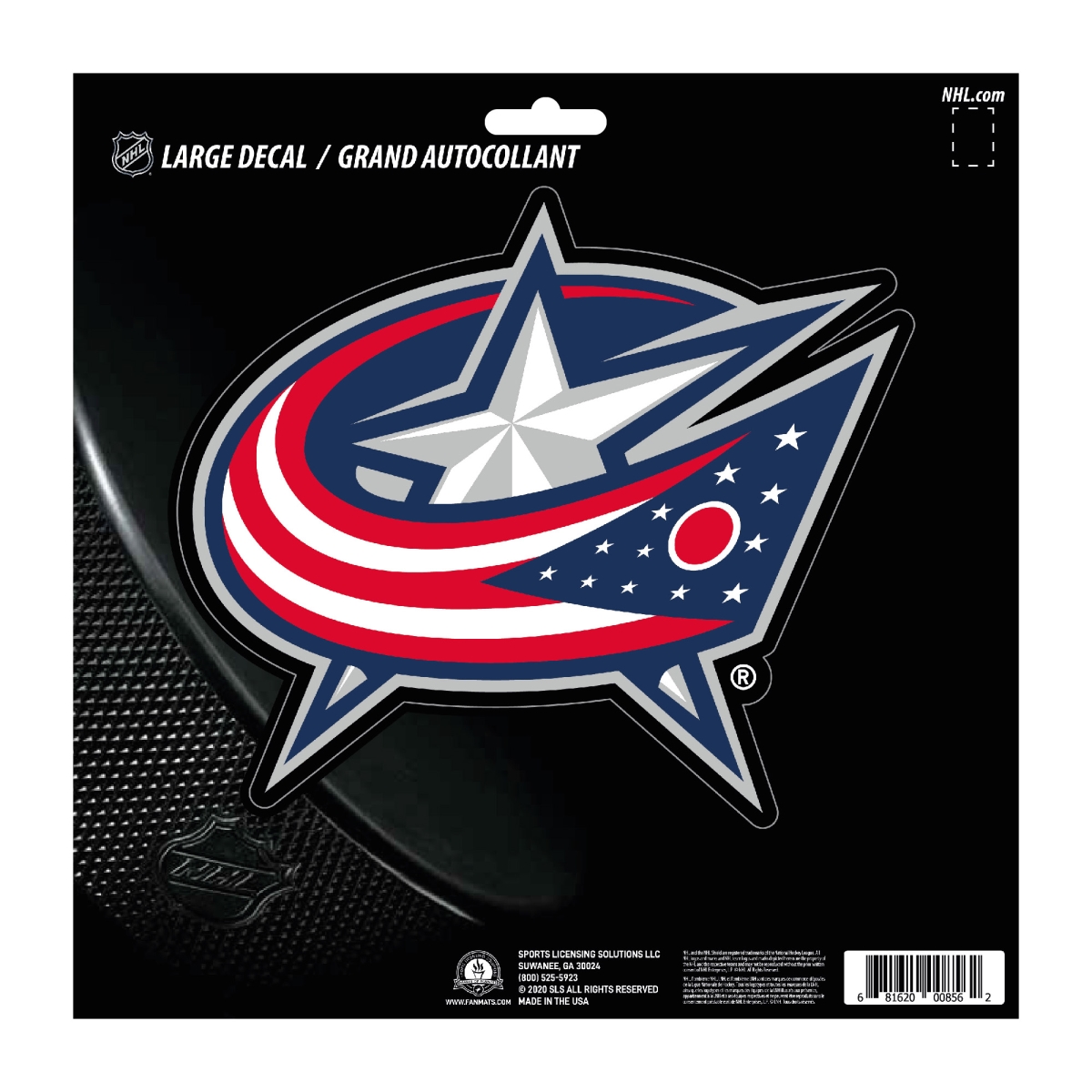 Fanmats 30790 8 x 8 in. Columbus Blue Jackets Large Decal Sticker&#44; Navy Blue