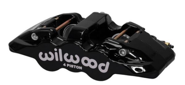 Wilwood 120-14004-BK 1.12-1.12 in. Caliper-Aero4 Black Pistons - 0.81 in. Disc