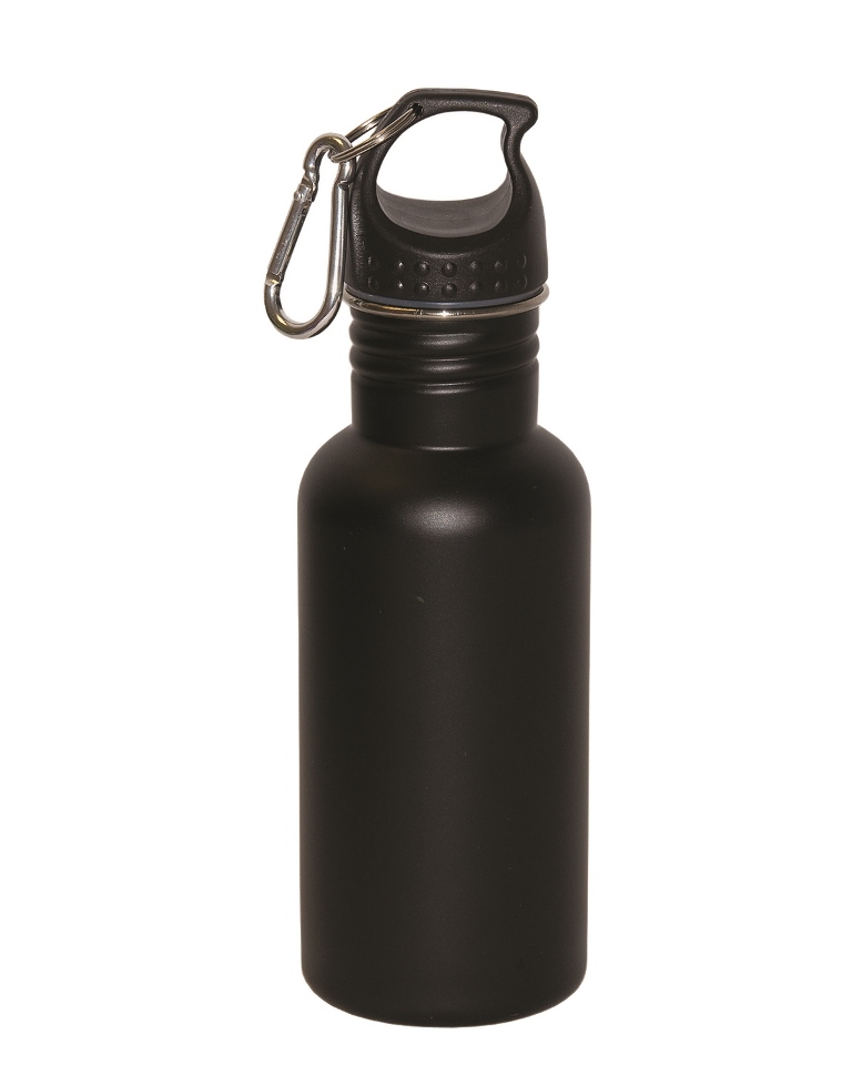 Dr. Pet Wide Mouth 500 ml 17 oz Stainless Steel Water Bottle - Black with Matte Finish